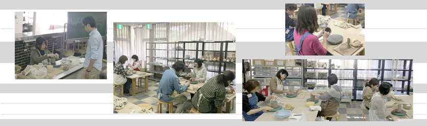 2019年初心者陶芸教室・春の教室の作陶風景