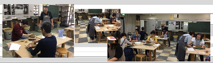 2019年初心者陶芸教室・春の教室の作陶風景