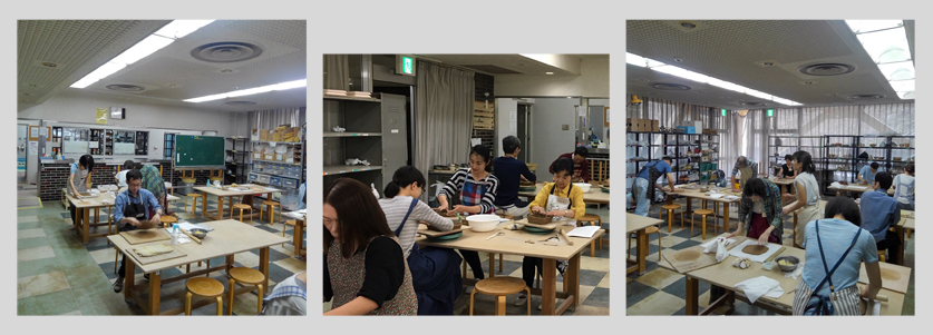 2019年初心者陶芸教室・秋の教室の作陶風景