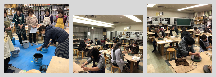 2019年初心者陶芸教室・秋の教室の作陶風景