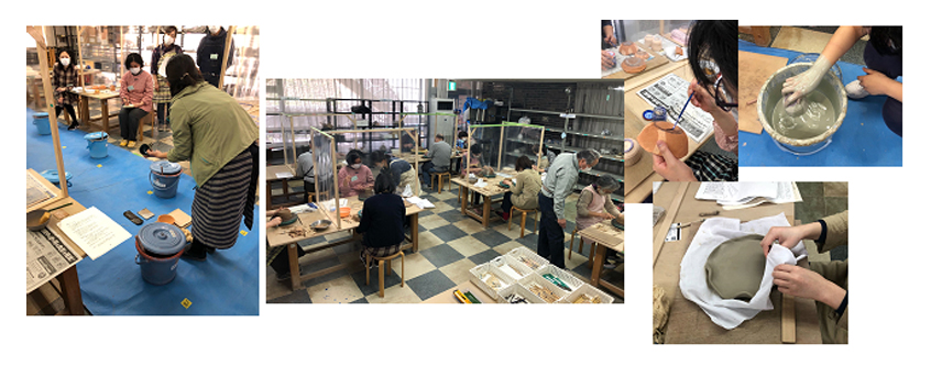 2019年初心者陶芸教室・秋の教室の作陶風景