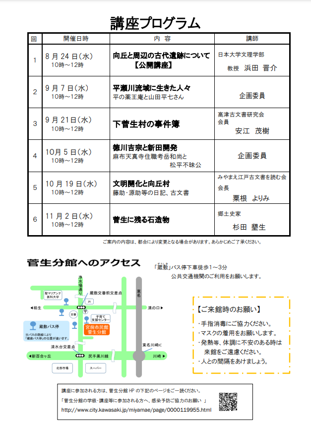 市民自主学級「我が故郷 向丘村の人・川との関わり」 紹介写真2